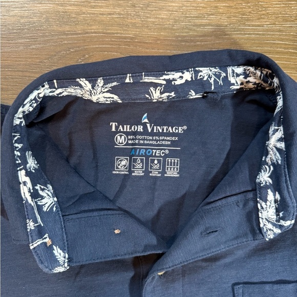 Tailor Vintage Mens airotec navy polo shirt size Medium - Picture 8 of 11